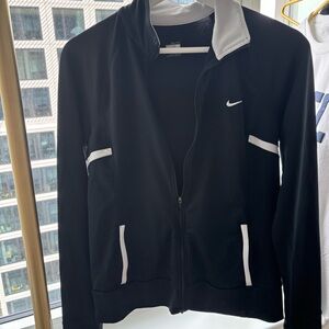 Nike Black Full-Zip Performance Jacket with White Trim